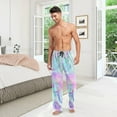 thumbnail image 3 of FREEAMG Men's Pajama Pants with Pockets Sleepwear Lounge Pants Stretch Casual Abstract Tie Dye Marble Print, 3 of 7