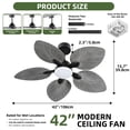 thumbnail image 6 of Uforic 42 Inch Tropical Palm Leaf Ceiling Fan with Lights and Remote/APP Control, Quiet DC Motor, 6-Speed, Dimmable, Adjustable Height, Reversible 5 Blades - Gray, 6 of 9