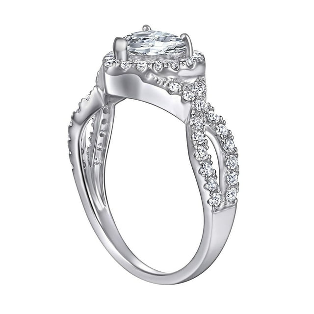 Anillo HUOGUO Love Diamond Fashion de aleación en forma de corazón