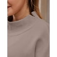 thumbnail image 5 of Womens Oversized Sweatshirts Highneck Pullover Long Sleeve Hoodies Tops Fall Fashion Outfits Clothes Coffee Color XL, 5 of 6