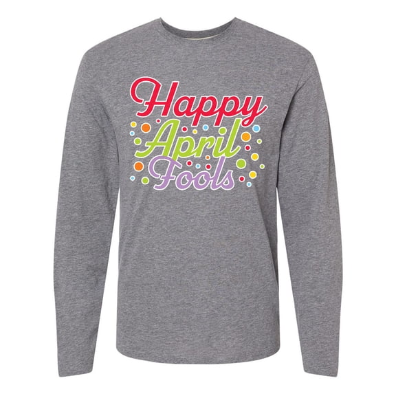 Inktastic Happy April Fools with Colorful Dots Long Sleeve T-Shirt