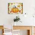 thumbnail image 5 of Pumpkin Leaves Decorative Canvas Wall Art Ready To Hang Home Room Decor 16x12in, 5 of 6