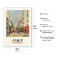 thumbnail image 2 of Paris France - Butte Montmartre - Basilica of the Sacré-Cœur - Vintage Travel Poster by Maurice Utrillo c.1953 - Fine Art Rolled Canvas Print 27in x 40in, 2 of 4