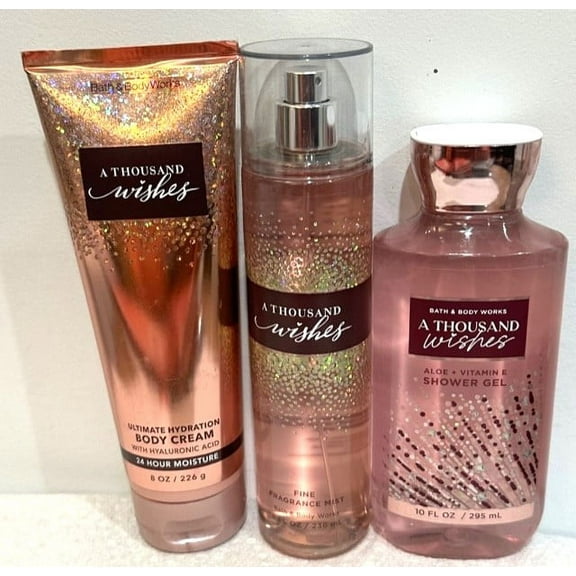 Bath & Body Works A Thousand Wishes Trio Set (Body Cream, Body Mist, and Shower Gel)