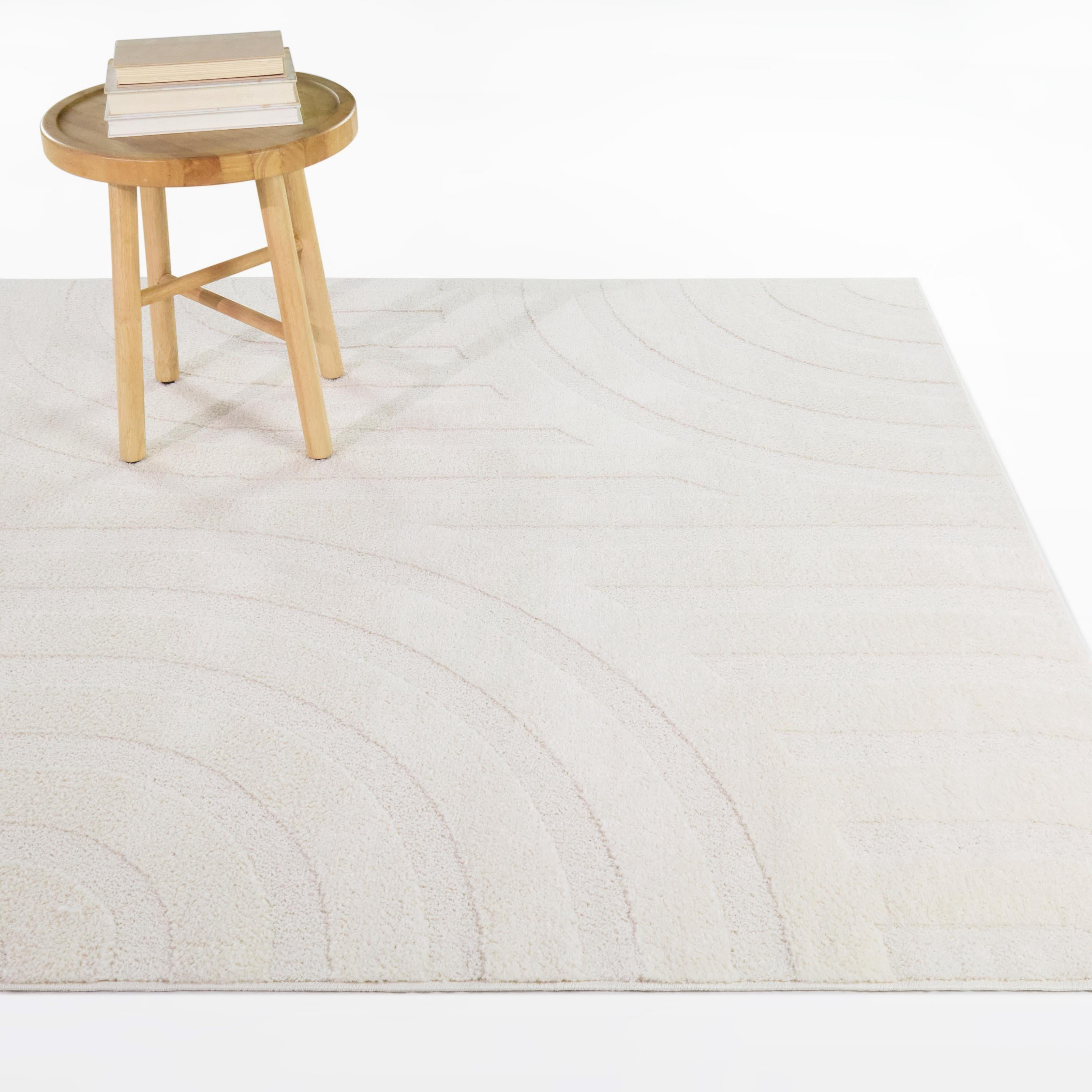 Balta Claribel Contempary Stripe Print Area Rug 5'3" x 7' - Cream