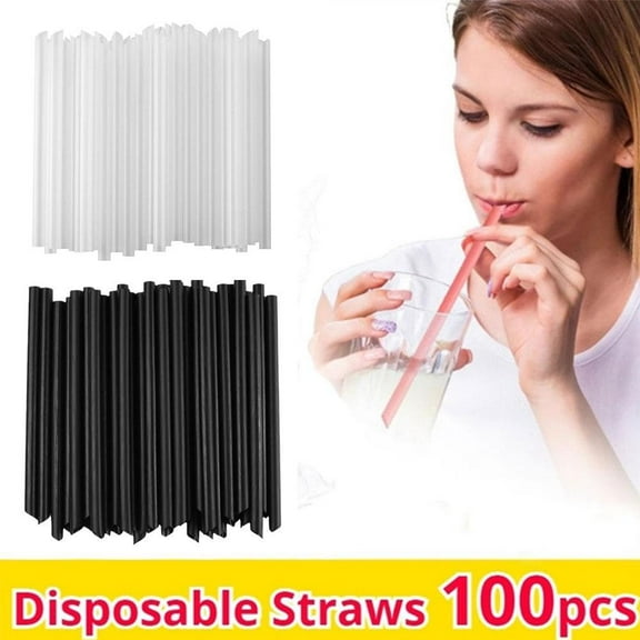 QHUDLV -100x Straws Extra Wide Fat Jumbo Boba Bubble Tea Smoothie Drinking Straws
