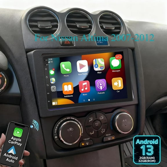 Molaner 7" Double Din Car Stereo for Nissan Altima 2007-2012, Android 13 Fit for Carplay Android Auto Touch Screen Support GPS Navigation WiFi BT SWC,2 32G