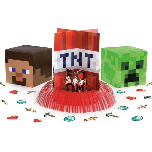 Minecraft Party Table Decorating Kit Com Minecraft Party Table Decorating Kit, Food Prep Table Minecraft