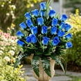 thumbnail image 6 of Artificial Cemetery Flowers, Gravesite Decoration Roses, Memorial Bouquets with Cemetery Vase, Vibrant and Long-Lasting Colors C ZZyuan, 6 of 6