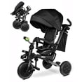 thumbnail image 1 of KRIDDO Cochecito triciclo plegable 8 en 1 para niños de 18 meses a 5 años, cinturón de seguridad de 5 puntos, pedal de freno de 1 paso, toldo extendido, reposapiés triple, ventana retrovisora ​​de seg, 1 of 5