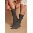 thumbnail image 3 of Lightweight Latex-Free 100% Organic Cotton Crew Socks (2 pairs /pack | Size: L | Color: Melange Grey ), 3 of 4