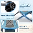 thumbnail image 4 of Folding Beach Chair High Back - Portable Lightweight Chair with Cup Holder & Storage Pocket for Adults, Blue (1-Pack), 4 of 8
