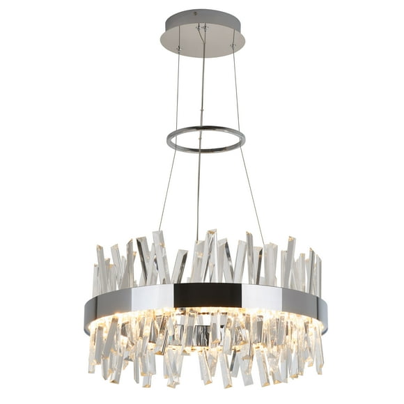 Artika Enchanted Modern LED Glass Crystal Chandelier, Chrome