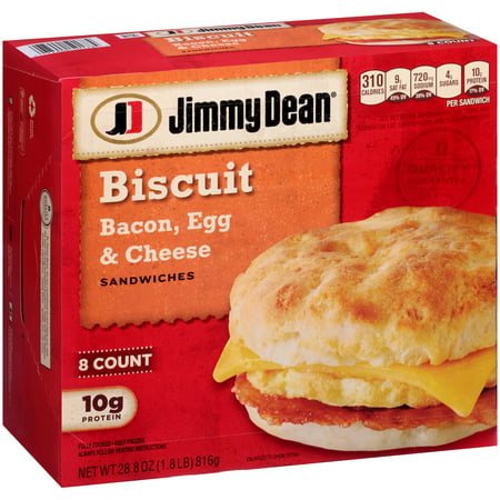 Jimmy Dean® Bacon, Egg & Cheese Biscuit Sandwiches 8 ct Box - Walmart.com