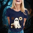 thumbnail image 4 of mgoYE Halloween Tshirts for Women Spooky Season T-Shirt Halloween Pumpkin Ghost Fall Tees Top Shirt Womens(Navy,S), 4 of 8