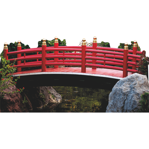 SP13314 Red Japanese Garden Bridge Over Pond Cardboard Cutout Standee Standup