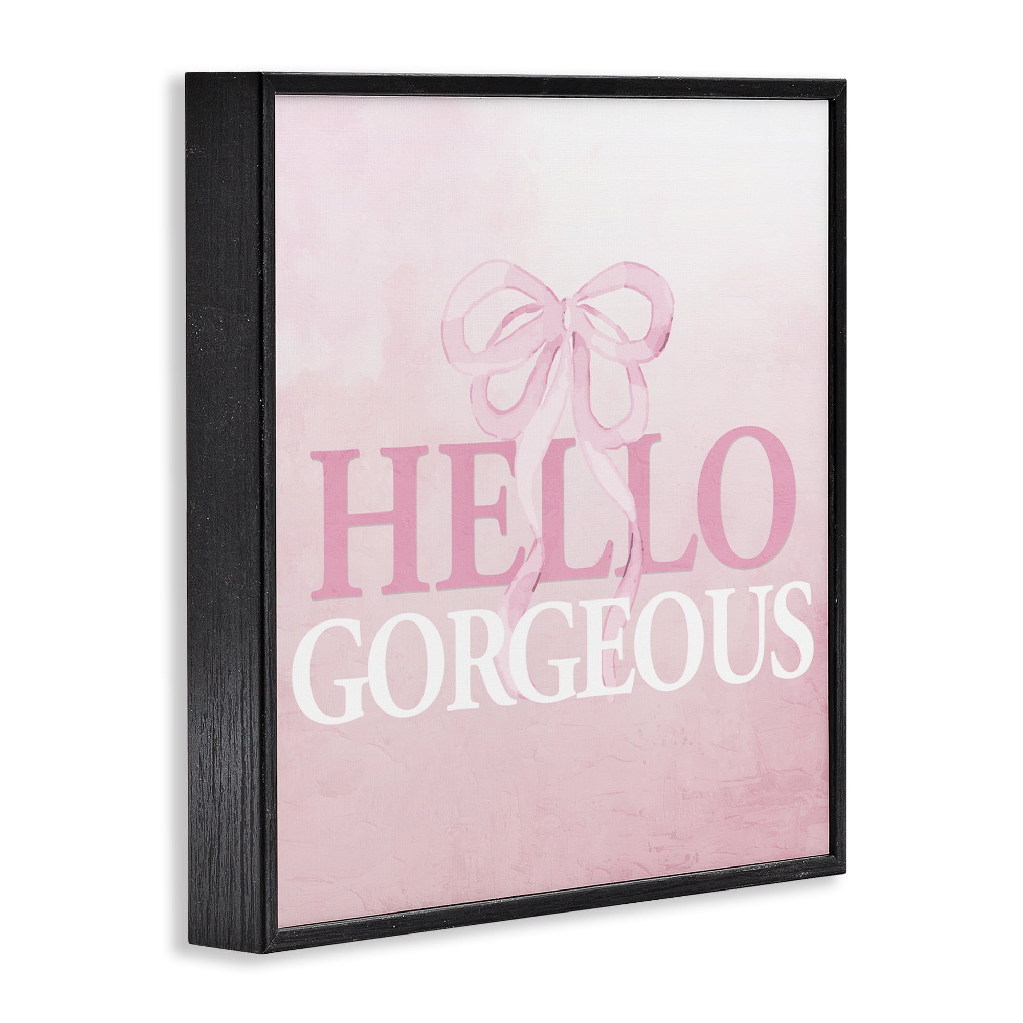 Feminine Hello Gorgeous Black Framed Giclee Art, design by Kim Allen