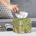 thumbnail image 6 of Sikiie Snake And Floral Leather Tissue Box Cover Square, tissue box holder, Tissue Box with Bottom Belt-5.2”x5.2”x5.2”, 6 of 7