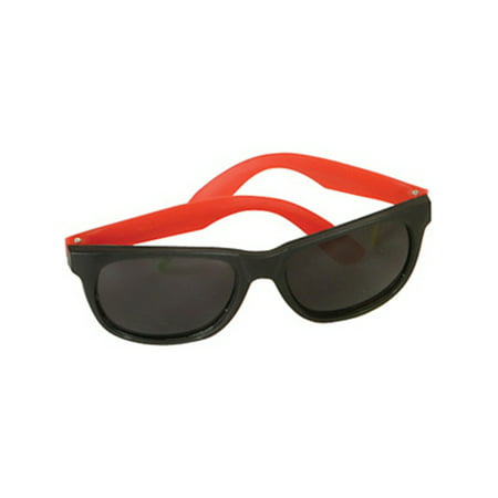 Retro 80s Neon Red & Black Sunglasses