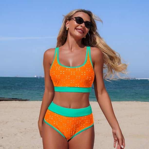 TaTaai Women's Two Piece Swimsuit, Skirt Style Bikini with Sleeveless Top and Soft Cup, Fashion Beach Attire for Hot Spring Resort, Holiday Season and Poolside Leisure Gift