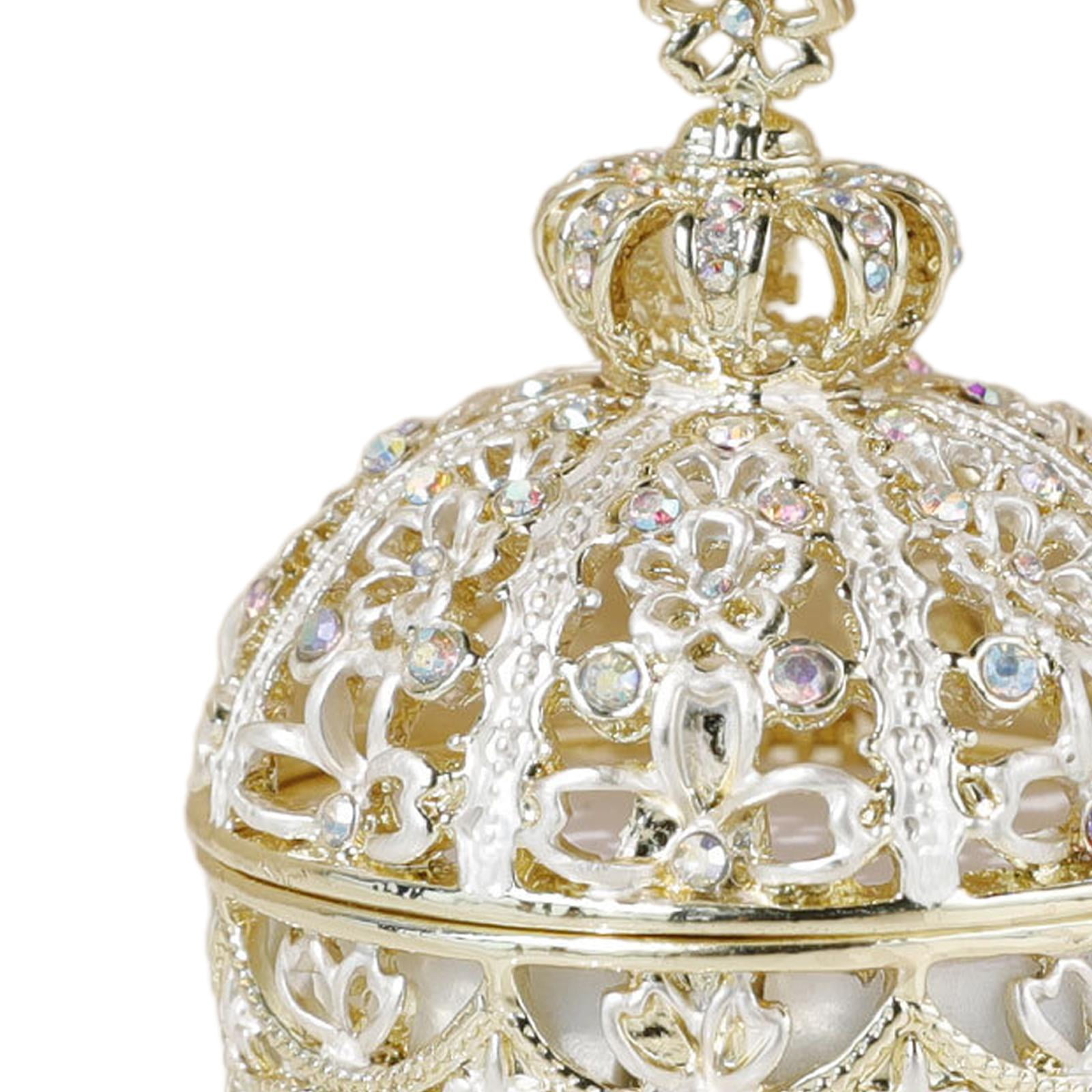 Milageto Crown Jewelry Box Antique Wedding Box for Anniversary Proposal Ceremony Gold