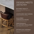 thumbnail image 7 of Maven Lane Hugo Bar Stool in Walnut Finish with Marksman Vegan Leather, Set of 3, 7 of 7