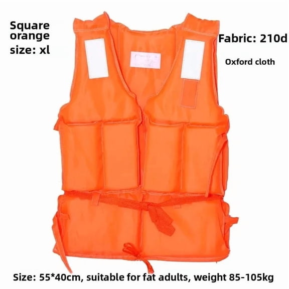2025 Life jacket square orange adult children work boat life jacket scenic rescue disaster fishing swimming reservoir