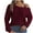 Claret, variant on Lovskoo 2024 Sweaters for Women Trendy Casual Long Sleeve Off-The-Shoulder Solid Acrylic Tops Blouse Pink