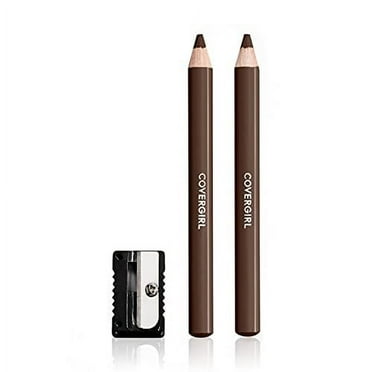 COVERGIRL Easy Breezy Brow Fill   Define Pencils, 2-count, Rich Brown Eye Pencil, Brown Eyebrow Pencil, Blendable Pencil Fill and Defined Brows, Sharpener Included