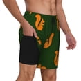 thumbnail image 2 of Naloa Bold Squirrel Silhouettes Print Men Swim Trunks with Compression Liner ,Board Shorts,Men's Swim Shorts with Drawstring and Elastic Waistband-Small, 2 of 6