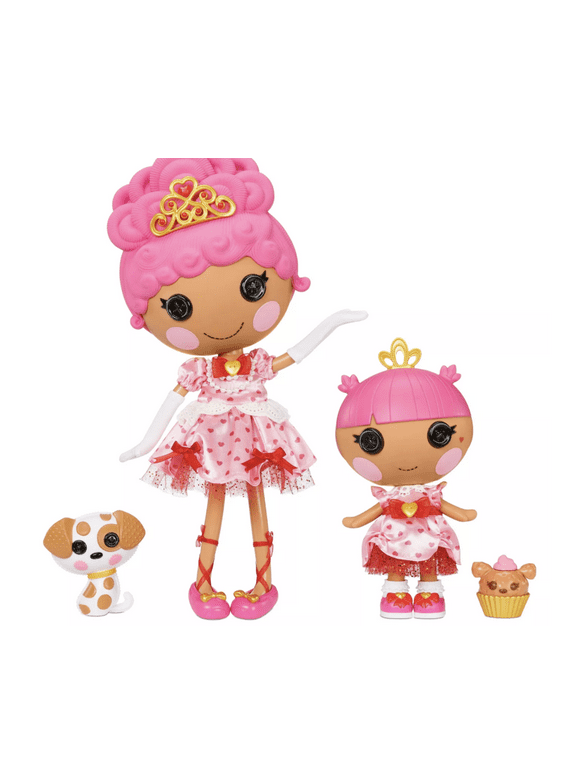 Lalaloopsy Sew Royal Princess Party- 4 Dolls + 3 Pets Including Crumpet & Teacup Hearts (Large+Little+Minis) Tiara with Reusable Castle Playset- Toy for Kids, Toys for Girls Ages 3 4 5+ to 103 Years