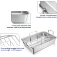 Roasting Pan with Rack Set, Large 15.2In Stainless Steel Lasagna ...