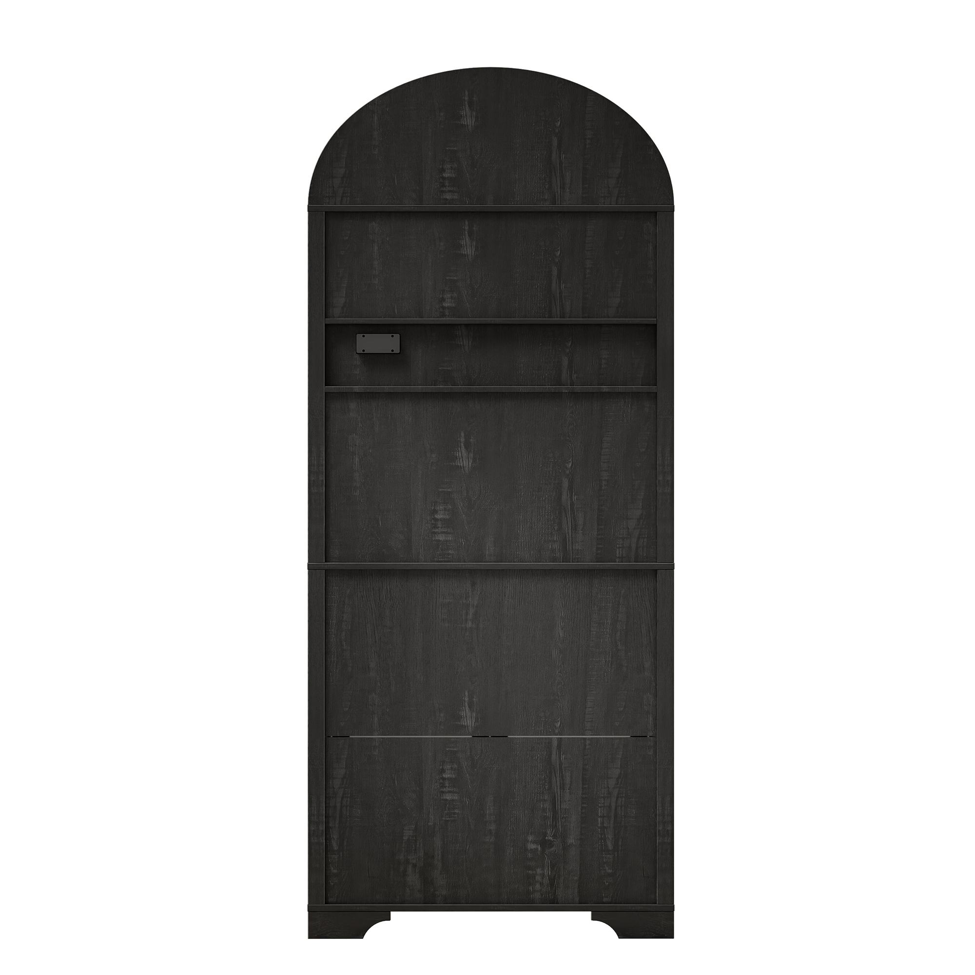 75" Tall Pantry Hutch with Charging Station and Microwave Stand, Kitchen Cabinets Hutch Cupboard for Kitchen, Dining Room, Black
