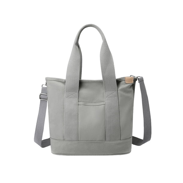 BCZHQQ Multi Pocket Canvas Tote Bag with Zipper,Medium Work Bag