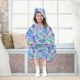 thumbnail image 7 of FORMRS Wearable Blanket Hoodie with Sleeves for Kids Cozy Flannel Sweatshirt, Neon Starfish Pattern, 7 of 7
