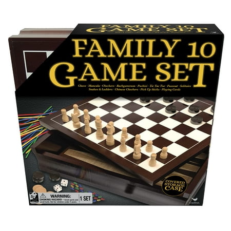 Family 10 Game Set with Chess, Checkers, Mancala, and (Best Chess Game For Windows Xp)