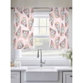 thumbnail image 5 of Rainbows Small Elephants Sheer Curtains 2 Panels Set Pink Red Flowers Love Animal Sheer Window Curtains Light Filtering Rod Pocket Voile Drapes for Bedroom Living Room 52"x45", 5 of 9