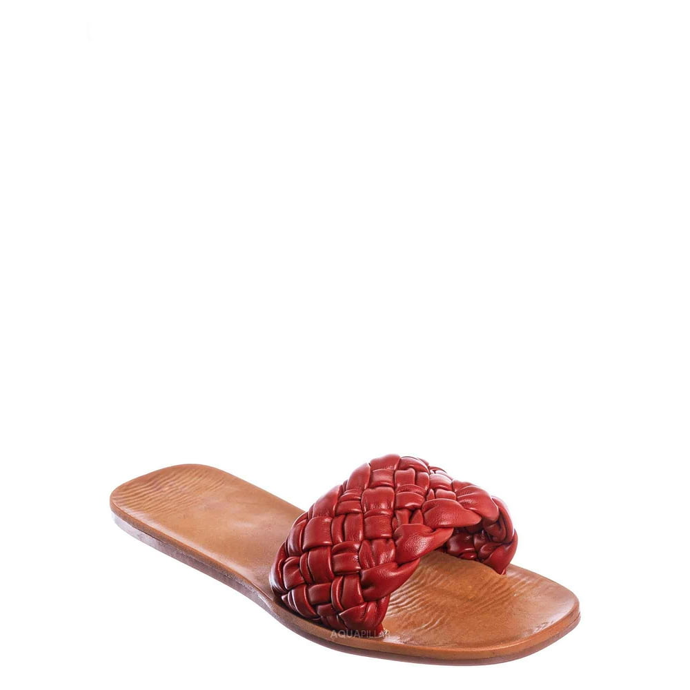 puffy woven slides