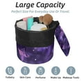 thumbnail image 2 of PhooArto Travel Cosmetic Bags Barrel Makeup Bag, Multifunctional Toiletry Bucket Bags Round Organizer Storage Pocket, Galaxy Purple Butterfly Pattern, 2 of 6