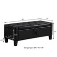 thumbnail image 6 of GZXS Modern Button-Tufted PU Upholstered Storage Bench with Side Pocket, 45" Flip-Top Ottoman with Hidden Storage and Solid Wood Frame, Black, 6 of 9