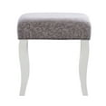 thumbnail image 4 of Linon Harper Wood Vanity & Padded Stool Set Front/Side Mirrored Panels in Silver, 4 of 25