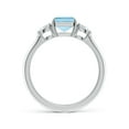 thumbnail image 2 of ANGARA Natural 1.35 ct Aquamarine & Diamond Three Stone Engagement Ring in 925 Sterling Silver for Women (Size-8x6mm) | March Birthstone, Anniversary, Jewelry Gift for Women | Natural Aquamarine Ring, 2 of 10