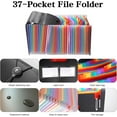 thumbnail image 6 of AGCAN 37 Pockets Expanding File Folder, According File Organizer with Expandable Cover, Desktop Accordion Folders Letter A4 Paper Document Storage Organizer, Black, 6 of 9