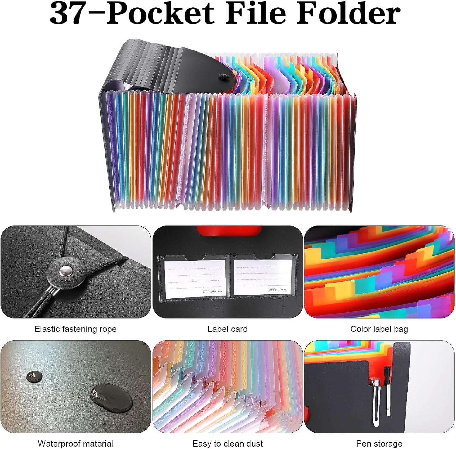 AGCAN 37-Pocket Expanding Accordion File Organizer with Cover photo 5