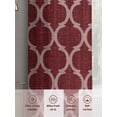 thumbnail image 6 of Deep Red Morocco Sheer Curtains 63 Inch Length 2 Panels for Living Room, Retro Farmhouse Quatrefoil Plaid Voile Kitchen Curtain Set, Luxury Privacy Drapes Window Treatment for Bedroom, 6 of 7