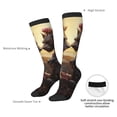 thumbnail image 5 of Picia Women Crew Soft Moisture-wicking Socks Romantic Flower Lion Couple Pattern Design Cotton Socks, One Size fit All, 5 of 9