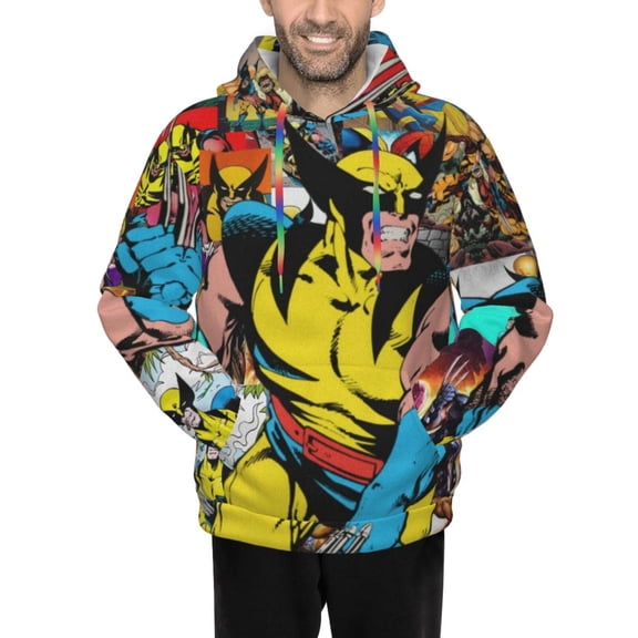 Wolverine Men's Hoodie Novelty Pattern Adult Hooded Sweatshirts Casual Unisex Pullover for Women Youth