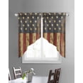 thumbnail image 3 of Vintage American Flag Swag Valances for Windows, Farmhouse Shabby Patriot Rod Pocket Sheer Valances for Small Windows, Swag Toppers Light Filtering for Kitchen Living Room 2 Panels 28''x36'', 3 of 6