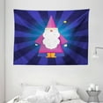 thumbnail image 1 of Wizard Tapestry, Magic Illustration Man with a Staff Creating a Miracle Childs Tale Theme, Wall Hanging for Bedroom Living Room Dorm Decor, 80W X 60L Inches, Pink Indigo Yellow, by Ambesonne, 1 of 2