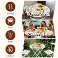 thumbnail image 7 of Sunflowers Round Tablecloth, Fitted Table Cover with Elastic for 45"-54" Round Tables, Farmhouse Retro Botanical Floral Bee Love Heart Table Cloth Outdoor Indoor Dinning Party Waterproof Tablecloths, 7 of 7